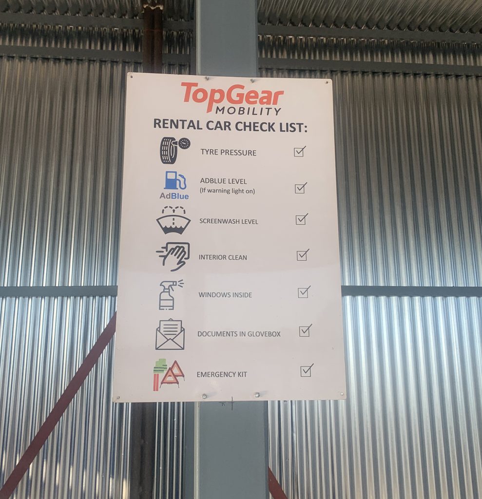 car rental checklist